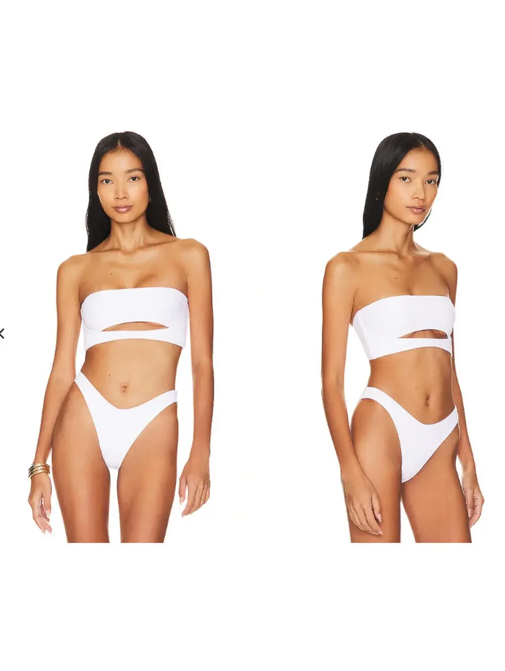 LOVEWAVE The Xenia Top Bust cut-out Ribbed fabric WHITE XS NWT $78